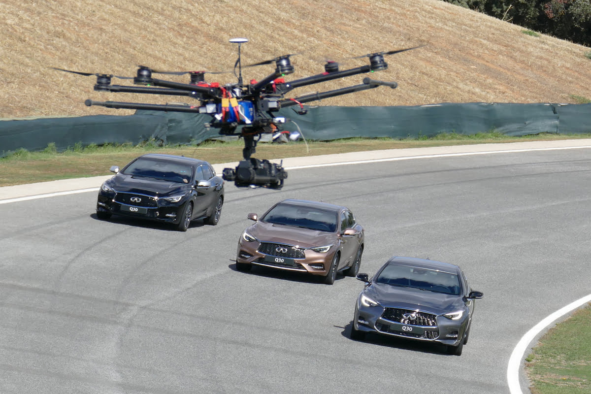 grabación aérea con drones para anuncio de coches